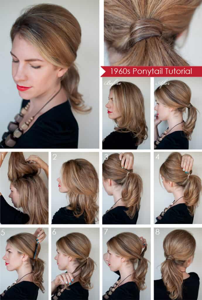 hair romance 1960s ponytail hairstyle tutorial